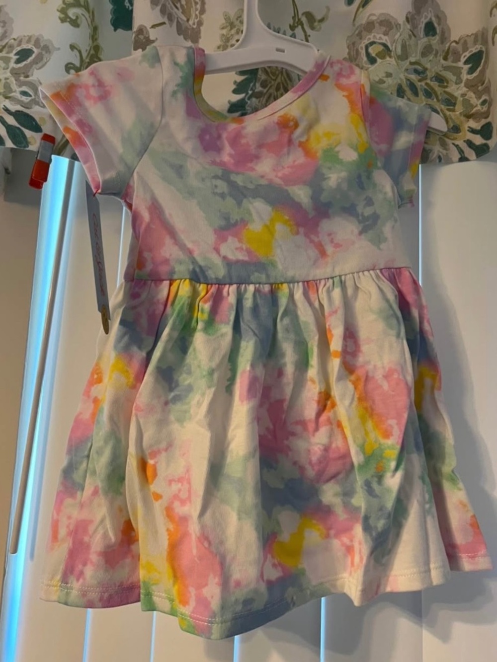 Cat & Jack toddler girls' short-sleeve tie-dye skater dress